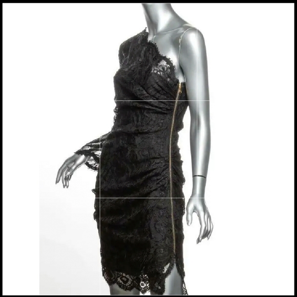 Emilio Pucci one shoulder black lace dress sz 40 / 6 - Picture 15 of 16